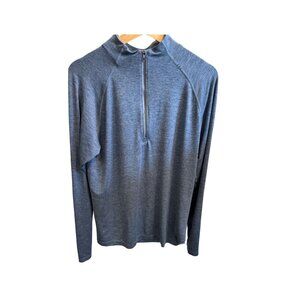 Lululemon Men’s Heather Blue Live In Practice Long Sleeve Quarter Zip L